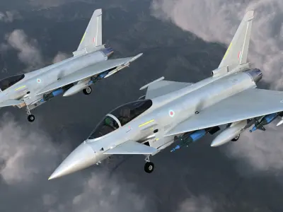  Multirole Fighter Eurofighter Typhoon Rigged 