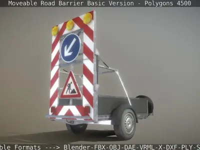 Moveable Road Barriers 3D Model Pack