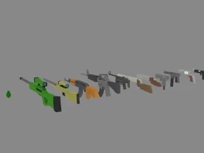 low poly weapons pack Free low-poly 3D model