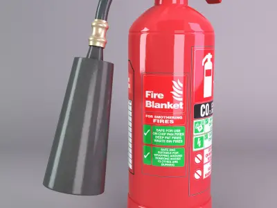 CO2 fire extinguisher Low-poly 3D model