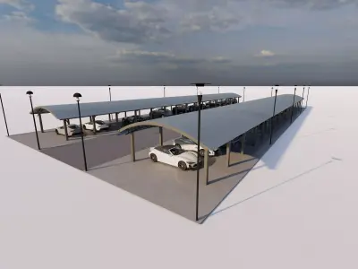 Roof Parking-Parking Lot 3D model
