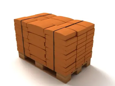 Cement Bags On Pallet 3D model
