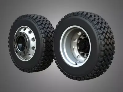 Truck Wheels and Tires  TWT2 3D model