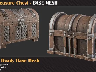20 Treasure Chest BASE MESH - VOL 13 3D model