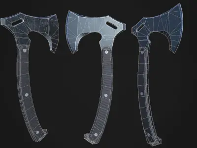 Modern Axe 10 Low-poly 3D model