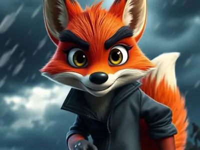 Stylized 3D Cartoon Fox Character  Game and  Animation Ready 3D model