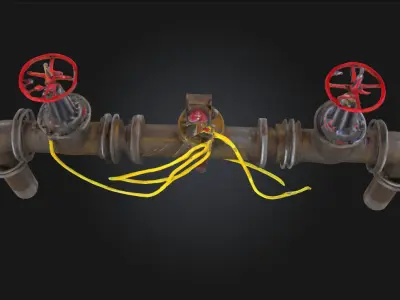Steampunk Valve Assembly Ornate Mechanical 3D model