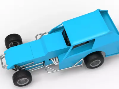Vintage Dirt Modified stock car Version 8 Scale 1 to 25 3D print model