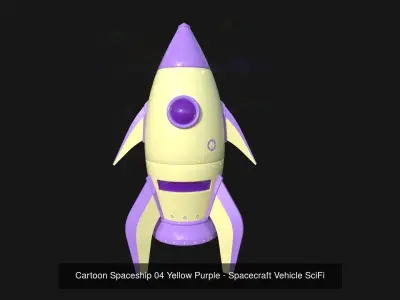 08 Cartoon Spaceship Collection - Spacecraft Vehicle SciFi 3D Model Pack purchase