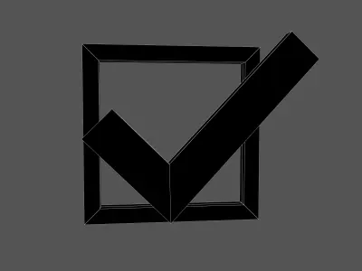 Checkbox with Tick Symbol v1 002 Low-poly 3D model