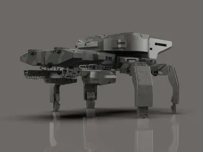Robot mech four finger 3D model