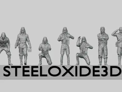 WWII Japanese airfield crew set 1 for 3d printing 3D print model purchase