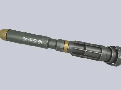 Scifi torpedo Low-poly 3D model get