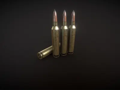 Bullets three Free low-poly 3D model