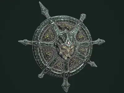 Undead shield Low-poly 3D model purchase