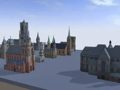 Churches very low-poly 3d models Low-poly 3D model