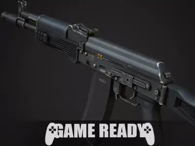 Ak-102 Assault Rifle - Low Poly Game Ready Low-poly 3D model