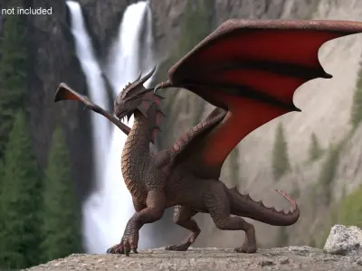 Dragon Fantasy Beast Standing 3D model