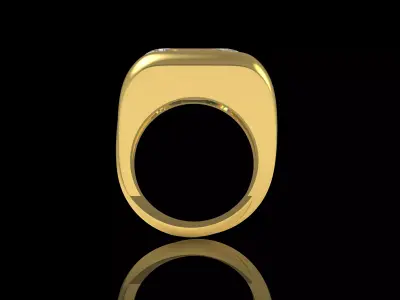 Emerald Solitaire Mens Ring 3D print model