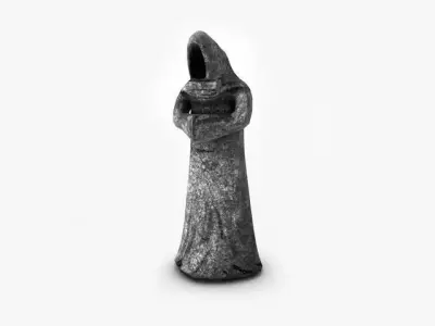 Low poly monk sculpture Low-poly 3D model