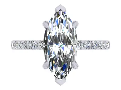 3 ct Marquise Solitary Ring 3D print model