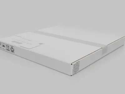 White Cardboard Box R-550 - Rigged and Customizable Low-poly 3D model