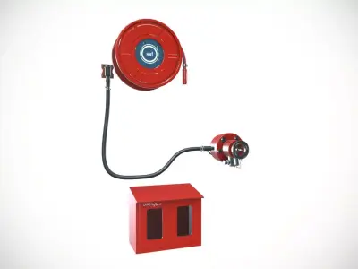 Fire Hose reel Low-poly 3D model get
