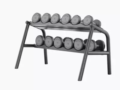 Technogym Urethane Dumbbells Rack 3D model