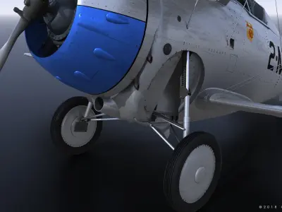 F2F-1 US Marines 1939 Low-poly 3D model