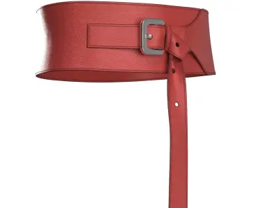 Red Tied Buckle Belt 3D model
