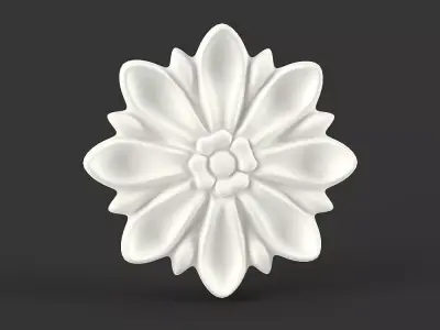 Carved Floral Rosette for Classic Furniture 3D model