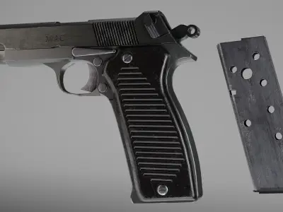 PAMAC 50 pistol - GameReady  Low-poly 3D model