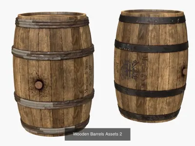 Wooden Storage Assets Collection 01 3D Model Pack