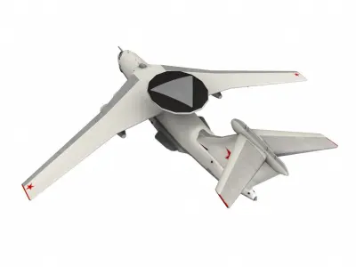 Beriev A50 Low-Poly  Free low-poly 3D model