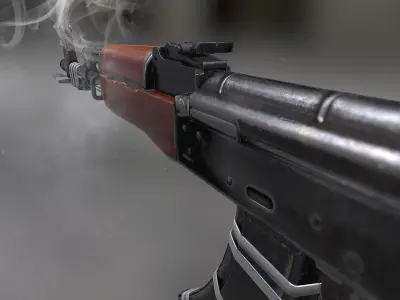 AK47 - PBR Weapon and Game Ready Low-poly 3D model