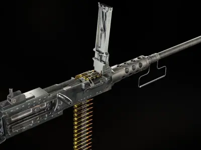 M2 Browning Heavy Machine Gun Low-poly 3D model purchase