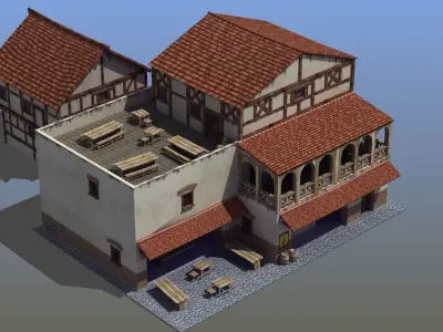 FRP Tavern Low-poly 3D model