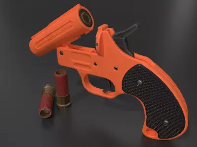 Flare Gun  Low-poly 3D model