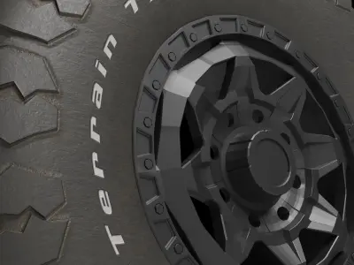 BF Goodrich offroad tyre Low-poly 3D model