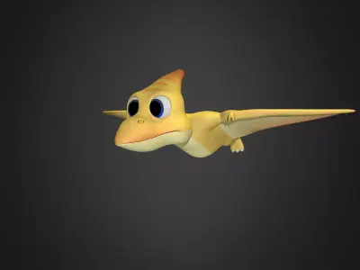 Asset - Cartoons Dinosaur Pterodac Rigged  3D model