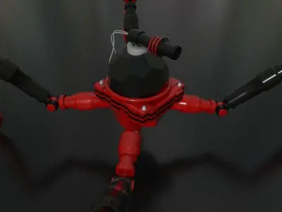 robotic Low-Poly Spider Rigged-Animated model 3D model