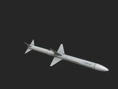 Chinese PL11 PL-11 BVR air-to-air missile Low-poly 3D model