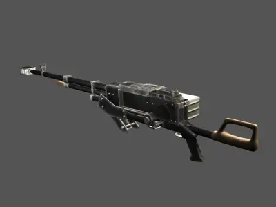 Kord machine gun game ready Low-poly 3D model
