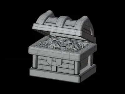 Treasure Chest 3D Illustration 3D model buy