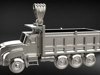 Small Truck Pendant Necklace Charm Jewelry  3D print model