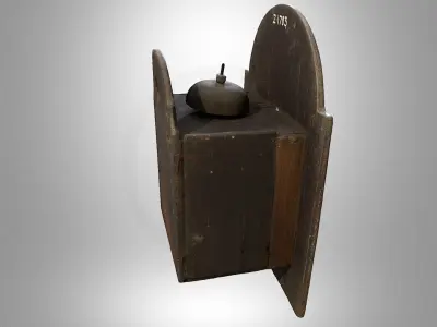 Antique Wall Clock Lackschilduhr Low-poly 3D model