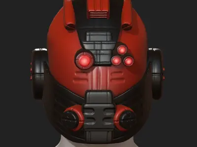 Helmet plastic scifi futuristic military combat  Low-poly 3D model