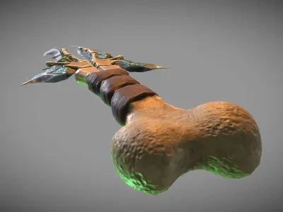 Skeleton dagger Low-poly 3D model