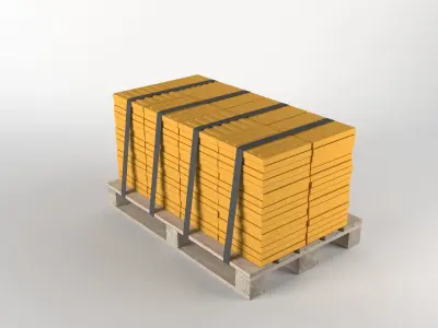 Disabled stone on pallet 3D model 3D model