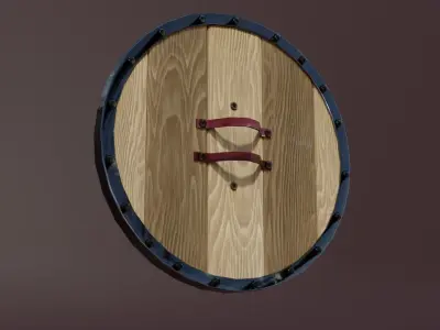 Medieval shield Low-poly 3D model 10